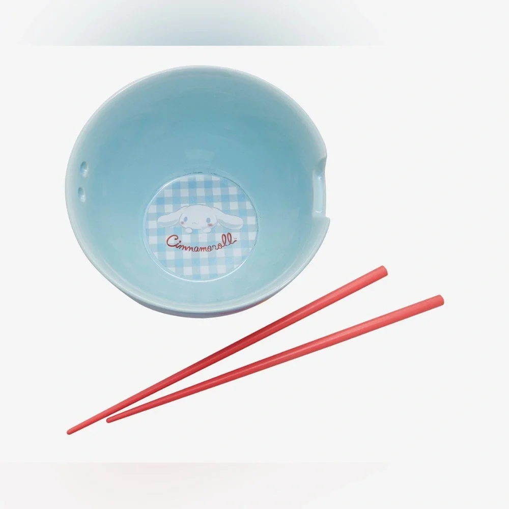 Cinnamoroll Blue Ramen Bowl with Pink Chopsticks- New